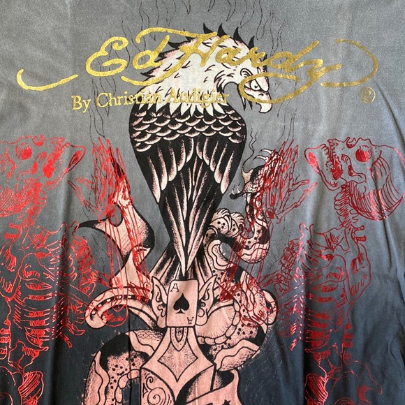 ❤️ Ed Hardy by Christian Audigier Eagle Tee Size Large NWOT - Picture 3 of 12